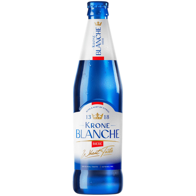 Напиток Krone Blanche Biere пивной пастеризованный 4.5%, 450мл
