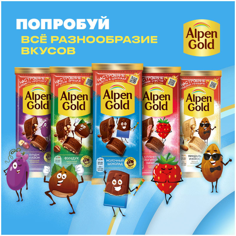 Шоколад Alpen Gold молочный, 80г — фото 6