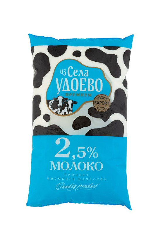 Молоко из Села Удоево питьевое пастеризованное 2.5%, 900мл