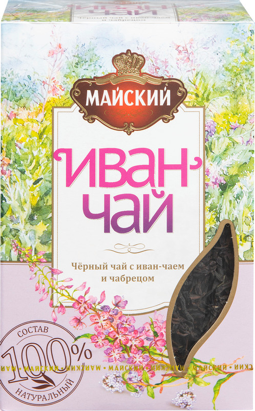 Чай Майский Иван-чай чёрный с чабрецом листовой, 75г — фото 5