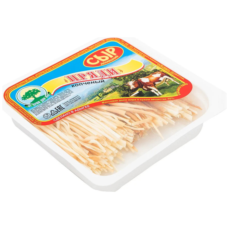 Сыр Пряди домашний копченый 45%, 100г — фото 1