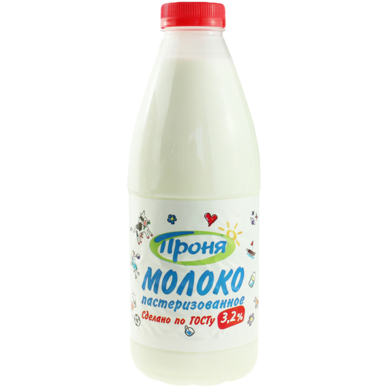 Молоко Проня питьевое пастеризованное 3.2%, 930мл