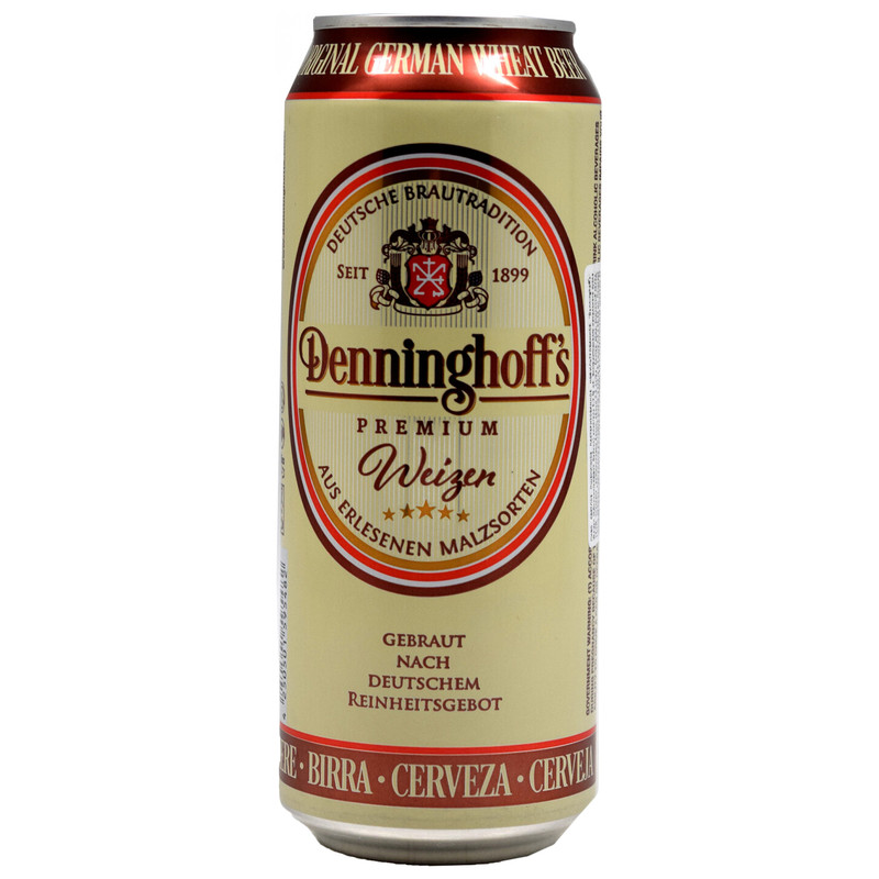Пиво Denninghoff's Вайзен светлое фильтрованное 5.3%, 500мл
