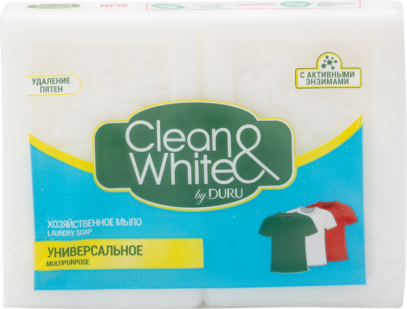 Мыло хозяйственное Duru Clean&White универсальное, 2х125г — фото 1