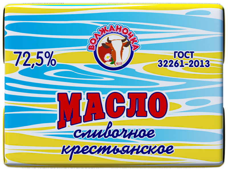 Масло сладкосливочное Волжаночка Крестьянское, 180г