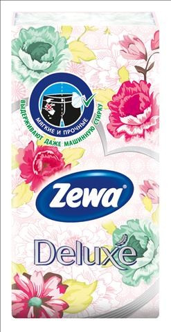 Платки носовые бумажные Zewa Deluxe Design, 10x6шт — фото 1