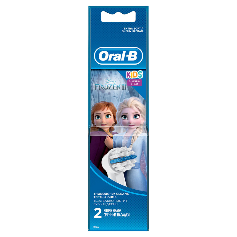 Oral-B Kids Холодное Сердце 2 Cменные насадки для детских электрических зубных щеток, 2шт — фото 1