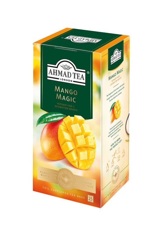 Чай Ahmad чёрный байховый листовой со вкусом и ароматом манго в пакетиках, 25х1.5г