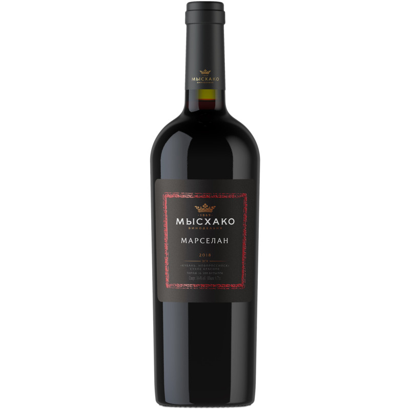 Вино Мысхако Марселан красное сухое 14,4%, 750мл