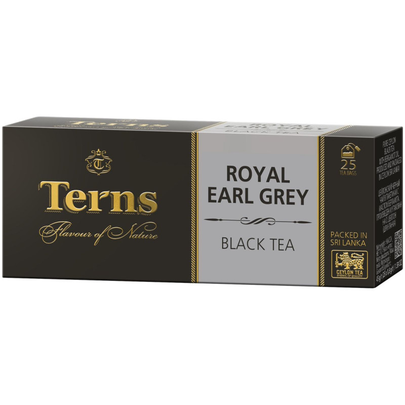 Чай Terns Royal Earl Grey чёрный цейлонский с бергамотом, 25х1,8г