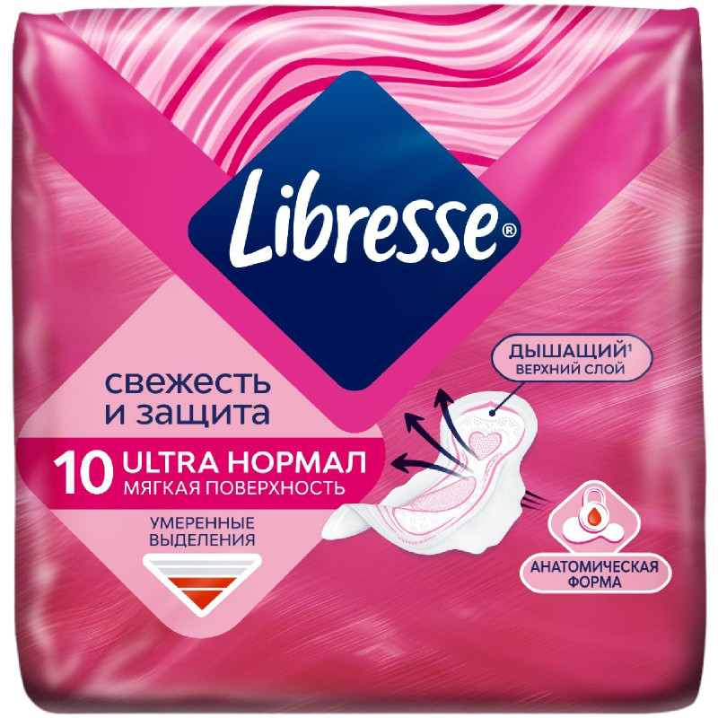 Прокладки Libresse Ultra нормал с мягкой поверхностью, 10шт — фото 1