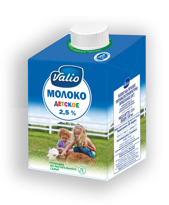 Молоко Viola UHT с 3 лет 2.5%, 500мл