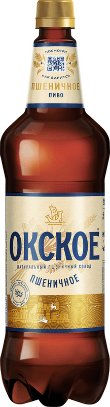 Пиво Окское Пшеничное светлое 5.4%, 1.3л