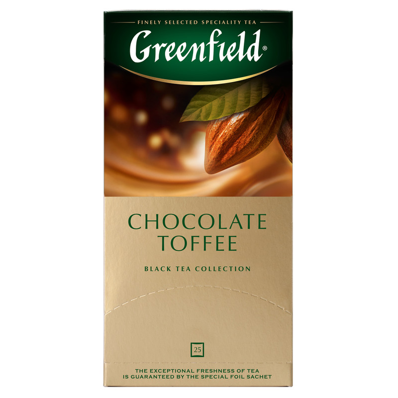 Чай Greenfield Шоколад-тоффи чёрный в пакетиках, 25х1.5г