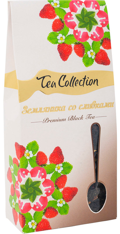 Чай Tea Collection Земляничный со сливками чёрный, 100г