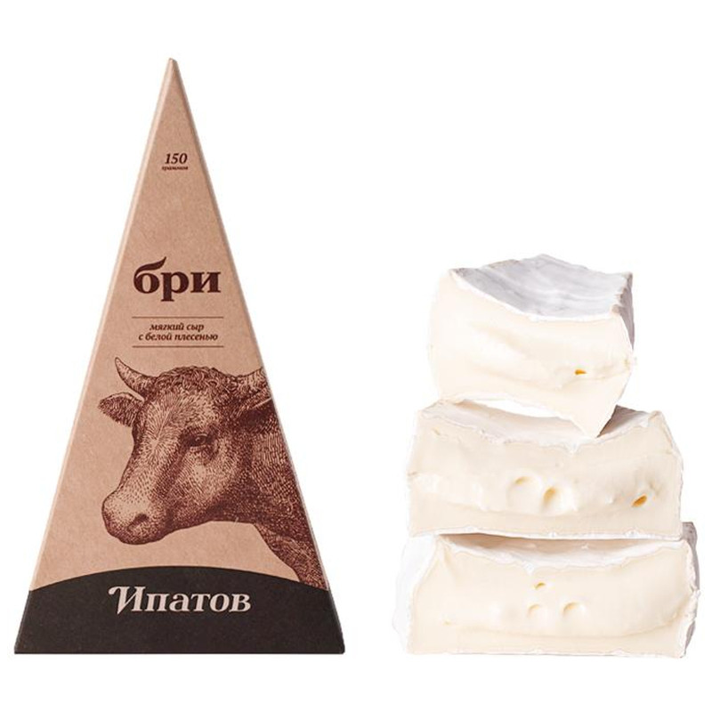 Сыр мягкий Ипатов Мастерская Сыра Бри с белой плесенью 60%, 150г — фото 2