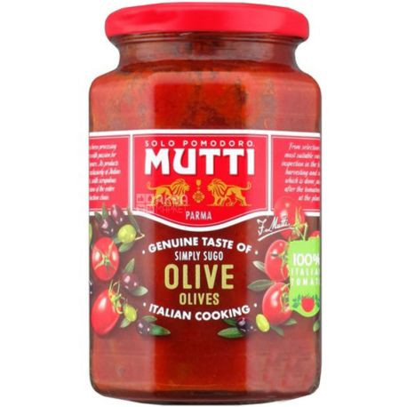 Соус томатный Mutti с оливками, 400мл