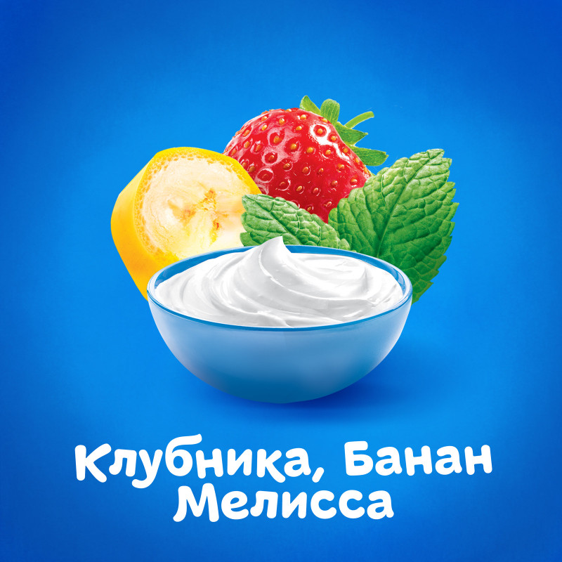 Творог фруктовый Агуша Засыпайка Клубника-Банан-Мелисса 3.8% с 6 месяцев, 100г — фото 2