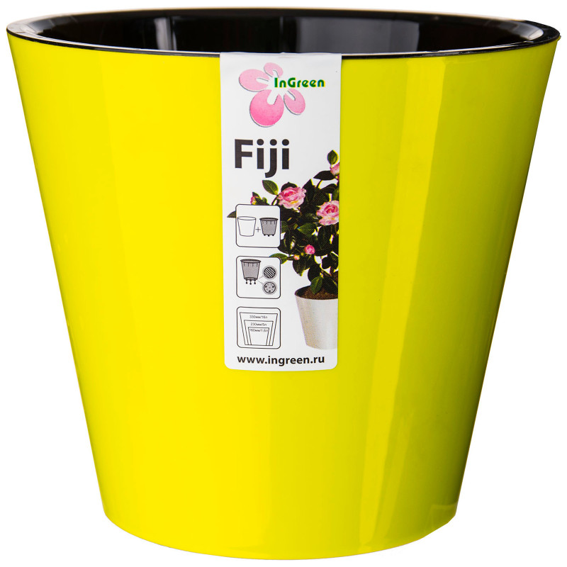 Горшок для цветов InGreen Фиджи салатовый D160мм, 1.6л