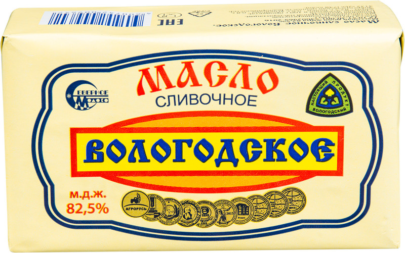Масло сливочное Вологодское 82.5%, 180г — фото 1