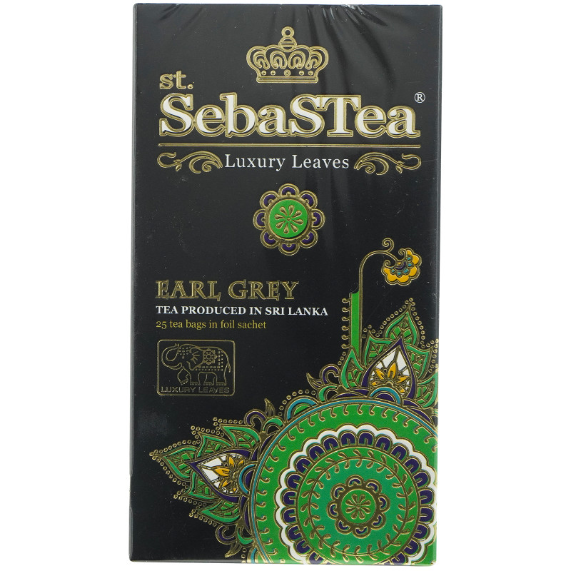 Чай SebasTea Earl Grey чёрный с ароматом бергамота, 25х1.5г — фото 1