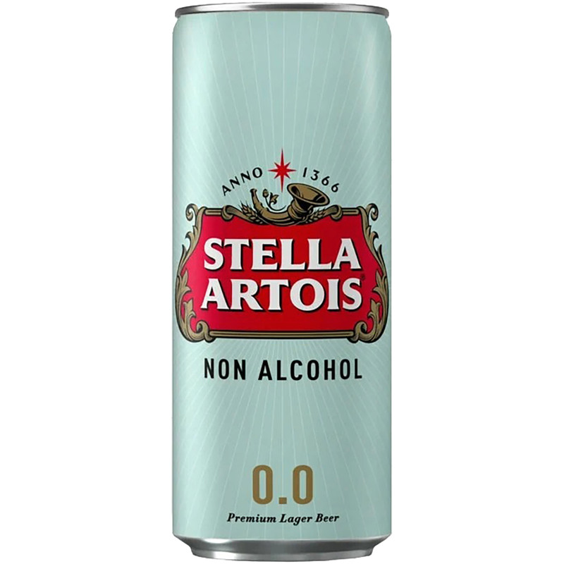Пиво Стелла Артуа безалкогольное светлое пастеризованное, 330мл