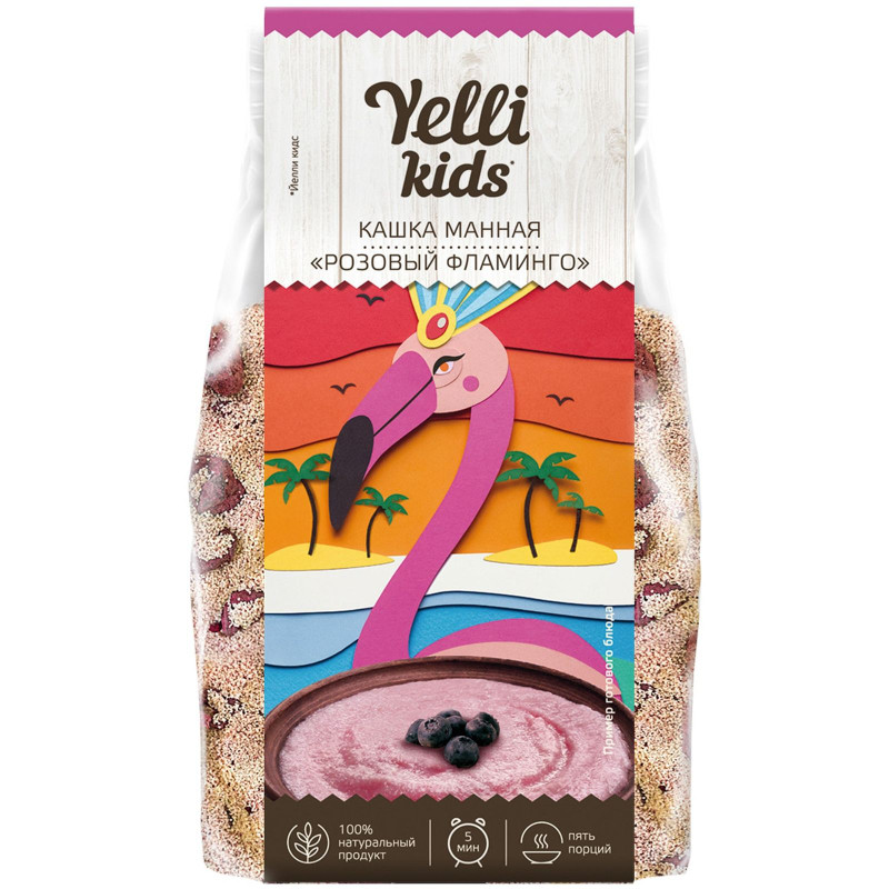 Каша манная Yelli Kids Розовый фламинго, 100г