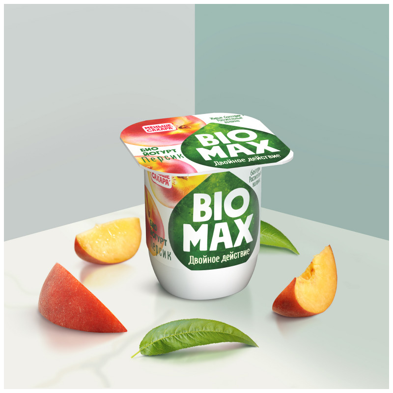 Биойогурт BioMax Персик 2.2%, 125г — фото 3