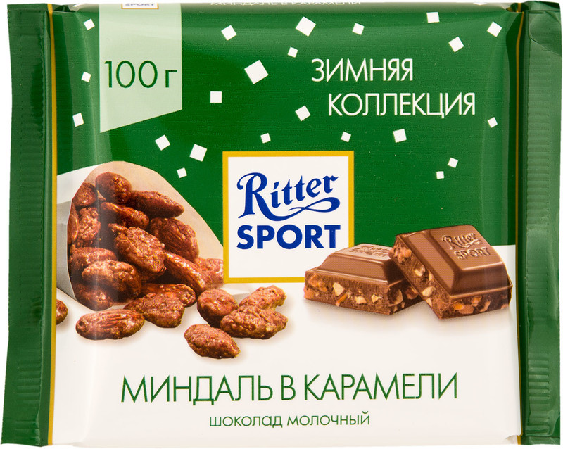 Шоколад молочный Ritter Sport Миндаль в карамели, 100г — фото 2