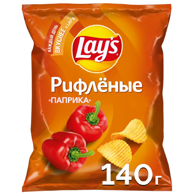 Чипсы картофельные Lay's рифлёные со вкусом паприка, 140г