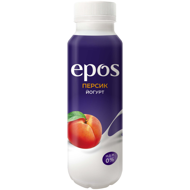 Йогурт питьевой Epos с персиком обезжиренный, 250мл