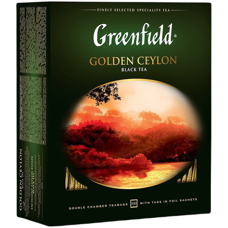Чай Greenfield Золотой Цейлон чёрный в пакетиках, 100х2г — фото 2