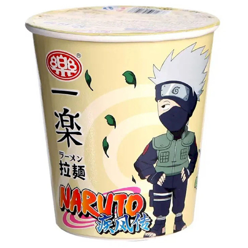 Лапша Naruto Ичираку Рамен со вкусом курицы с грибами быстрого приготовления, 61г