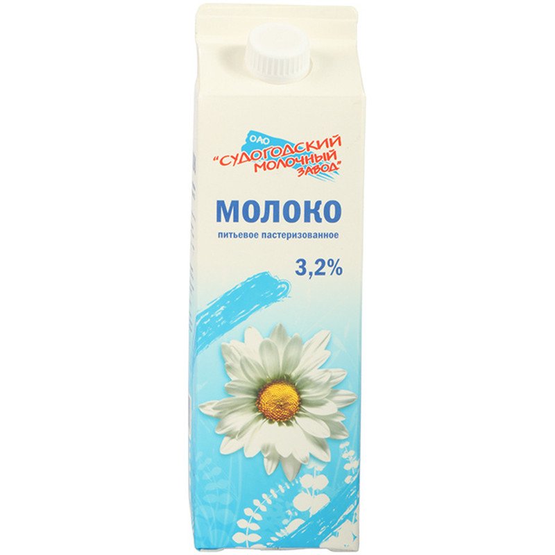 Молоко Судогодский пастеризованное 3.2%, 870мл