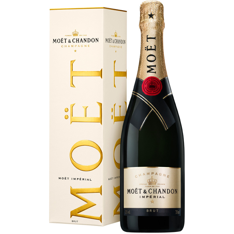 Вино игристое Moёt & Chandon Brut Imperial Champagne AOC белое брют в п/у 12%, 750мл