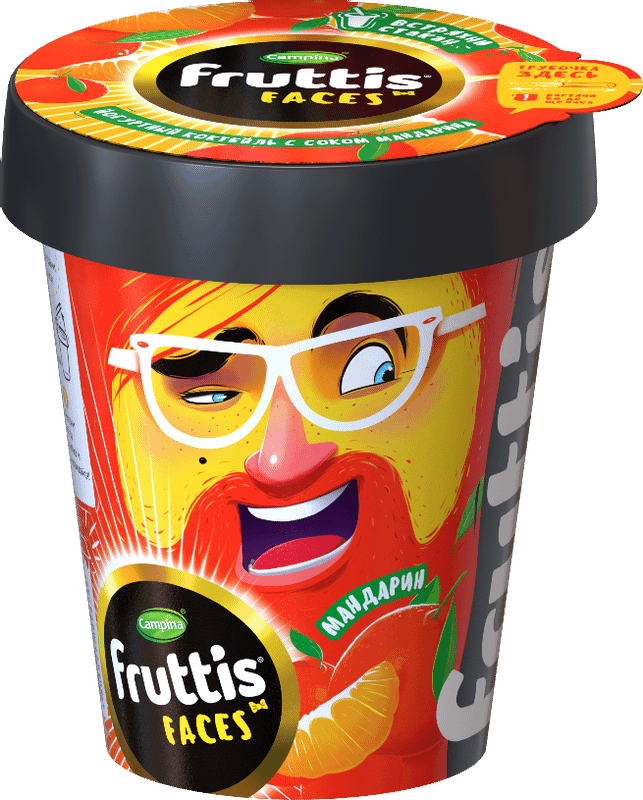 Коктейль йогуртный Fruttis сок мандарина 2.5%, 265мл — фото 1