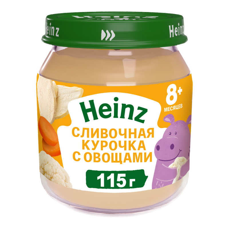 Пюре Heinz сливочная курочка с овощами с 8 месяцев, 115г