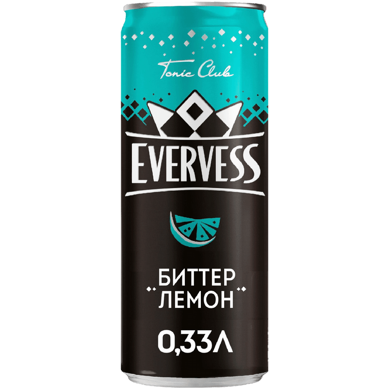 Напиток безалкогольный Evervess Биттер Лемон сильногазированный, 330мл