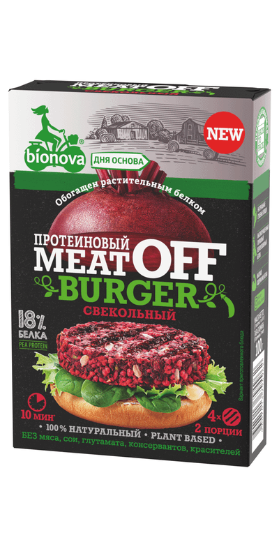 Смесь сухая Bionova MeatOff бургер для приготовления овощных протеиновых бургеров со свеклой, 100г