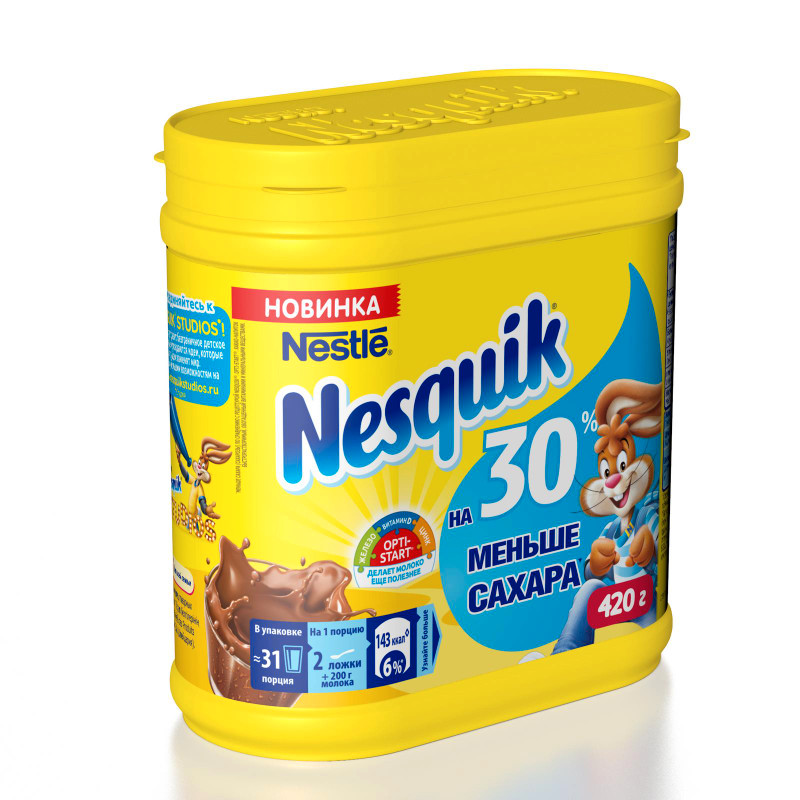 Какао-напиток Nesquik Opti-Start быстрорастворимый, 420г — фото 1
