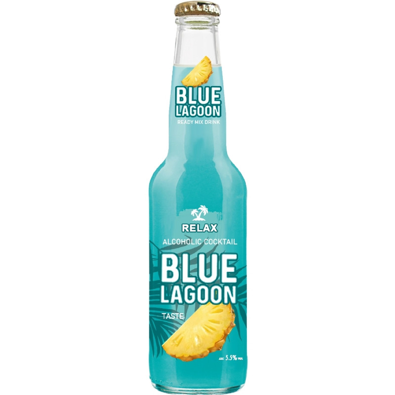 Напиток Relax Blue Lagoon слабоалкогольный газированный ароматизированный 5.5%, 330мл