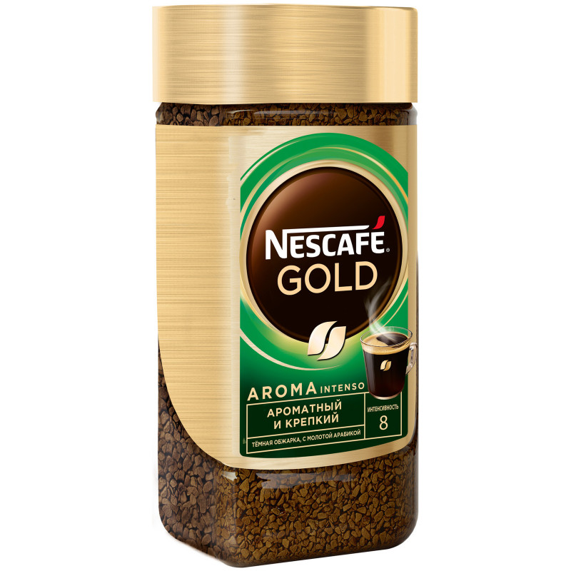 Кофе Nescafé Gold Aroma intenso натуральный растворимый с добавлением молотого, 85г — фото 5