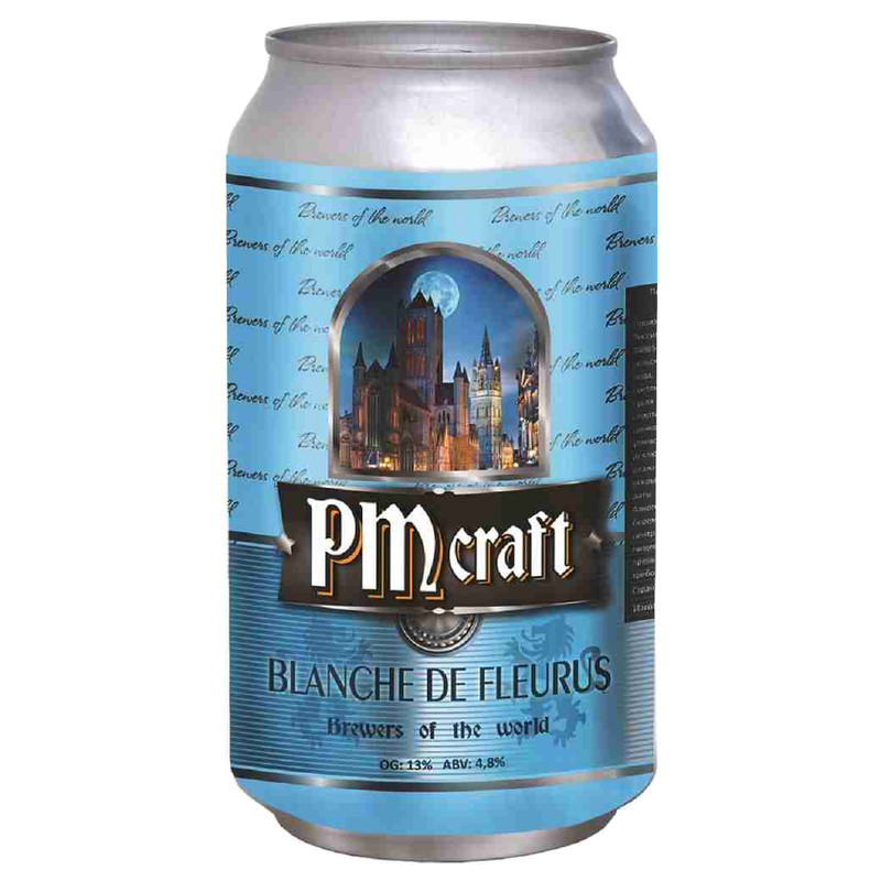 Пиво Münhell Крафт Бланш де Флерус светлое нефильтрованное 4.8%, 480мл