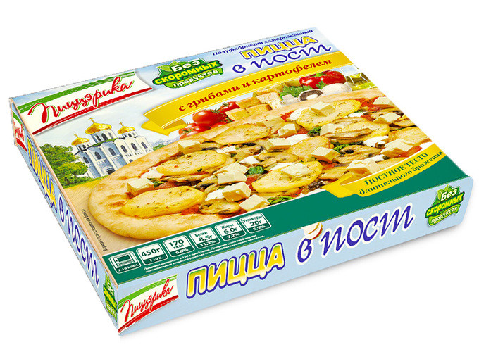 Пицца Пиццэрика в пост с грибами и картофелем, 450г