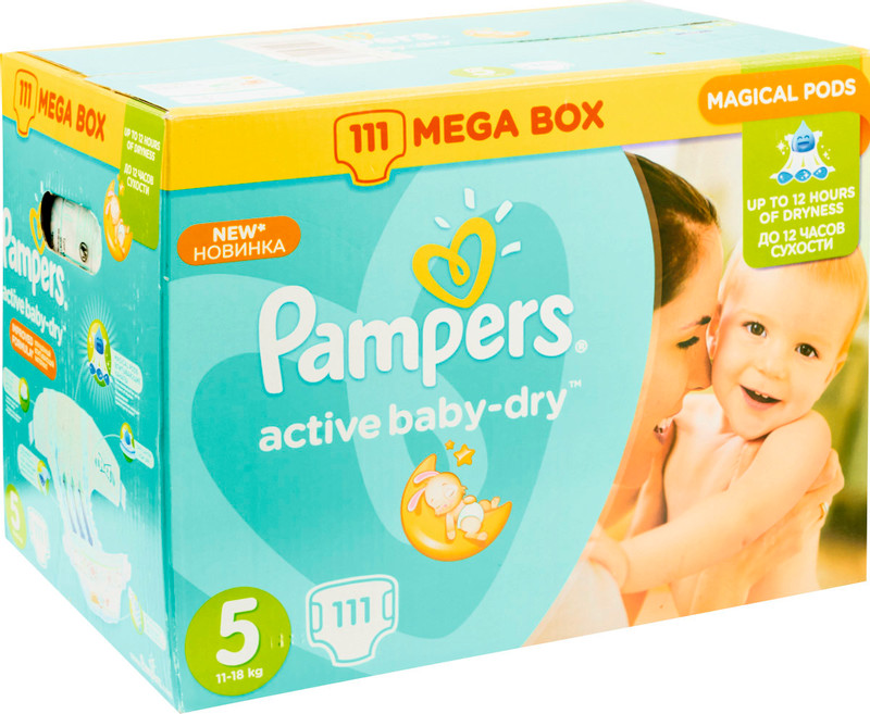 Подгузники Pampers Active Baby-Dry р.5 11-18кг, 111шт