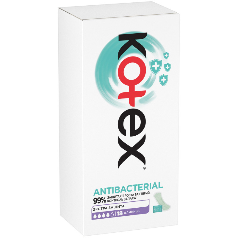 Прокладки Kotex Antibacterial женские длинные, 18шт — фото 1