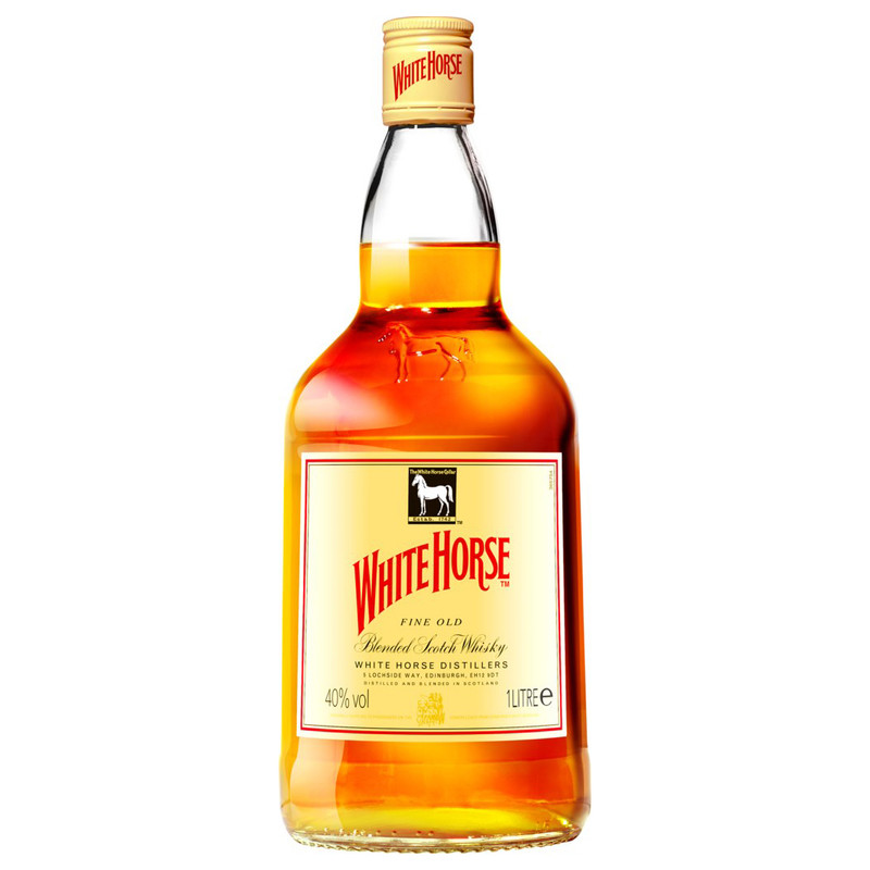 Виски White Horse шотландский купажированный 40% в подарочной упаковке, 1л + стакан