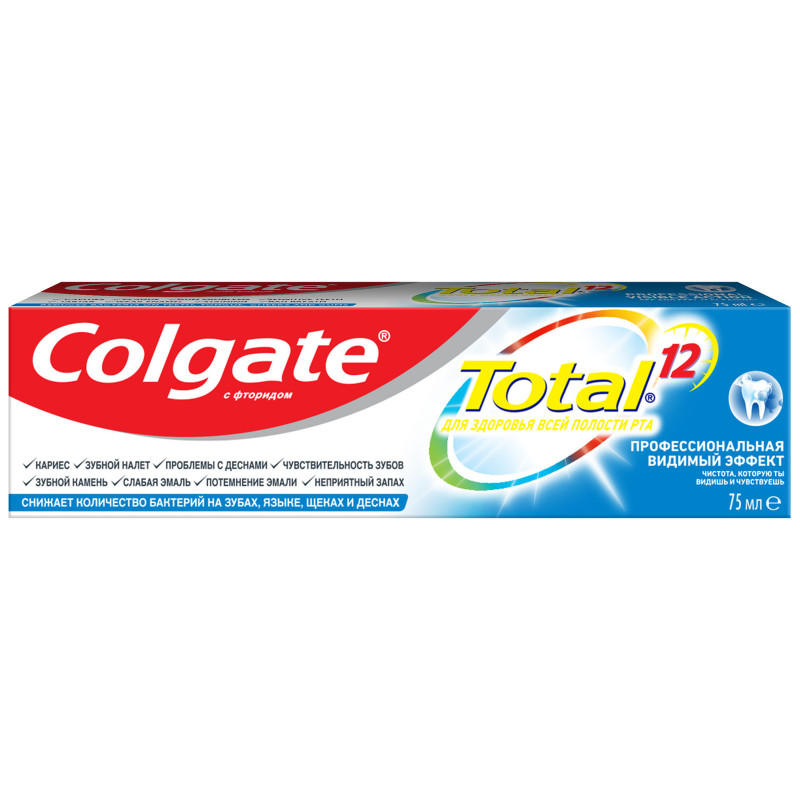 Зубная паста Colgate Total 12 Pro-Видимый эффект, 75мл — фото 2