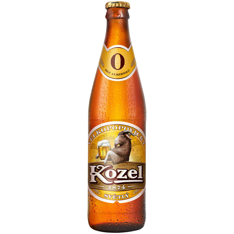Пиво безалкогольное Velkopopovicky Kozel светлое 0.5%, 450мл — фото 2
