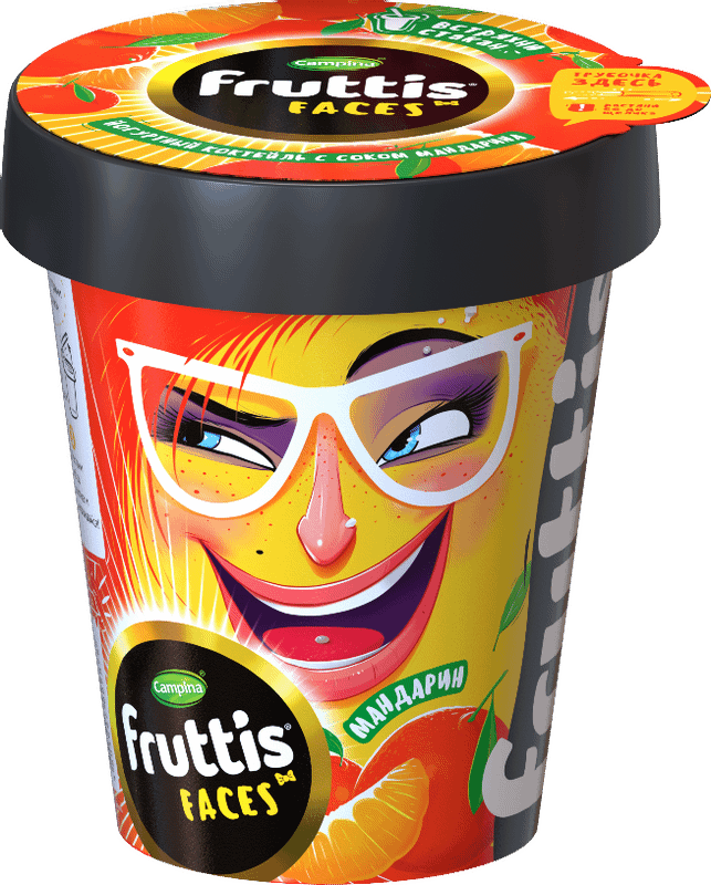 Коктейль йогуртный Fruttis сок мандарина 2.5%, 265мл